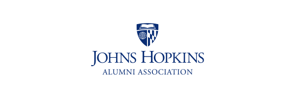 Johns Hopkins Alumni Association blue logo on a white background